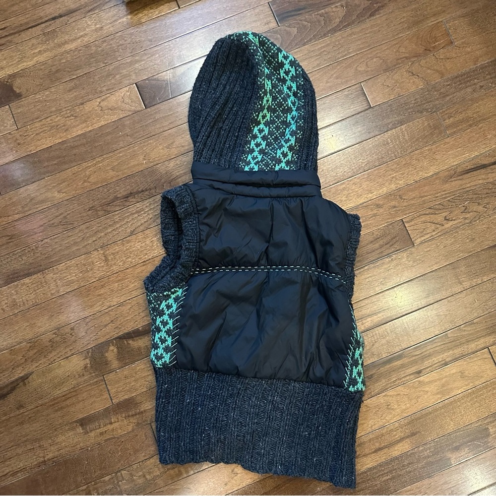 Free people size small wool and sweater puffer vest fair isle detail - Picture 7 of 14